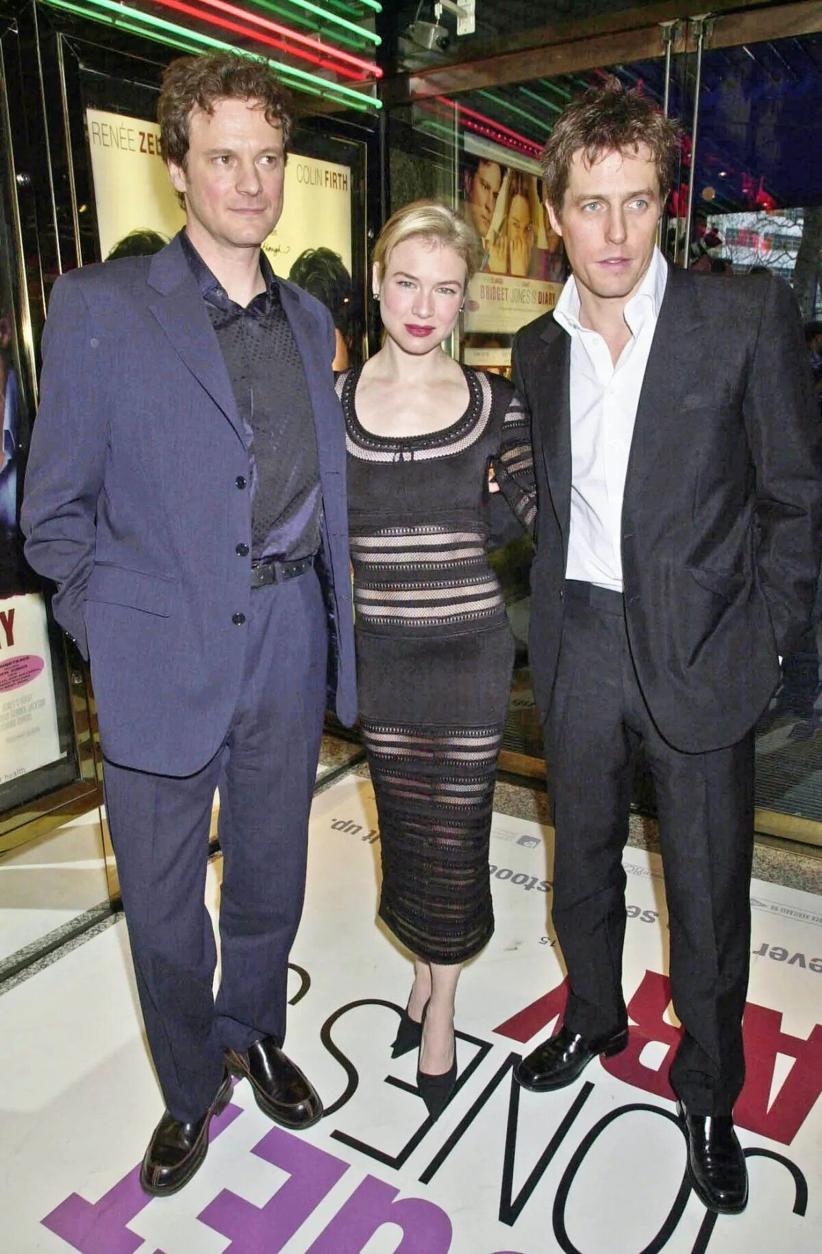 Colin Firth, Zellweger and Grant at the premiere of ‘Bridget Jones’s Diary’ in April 2001