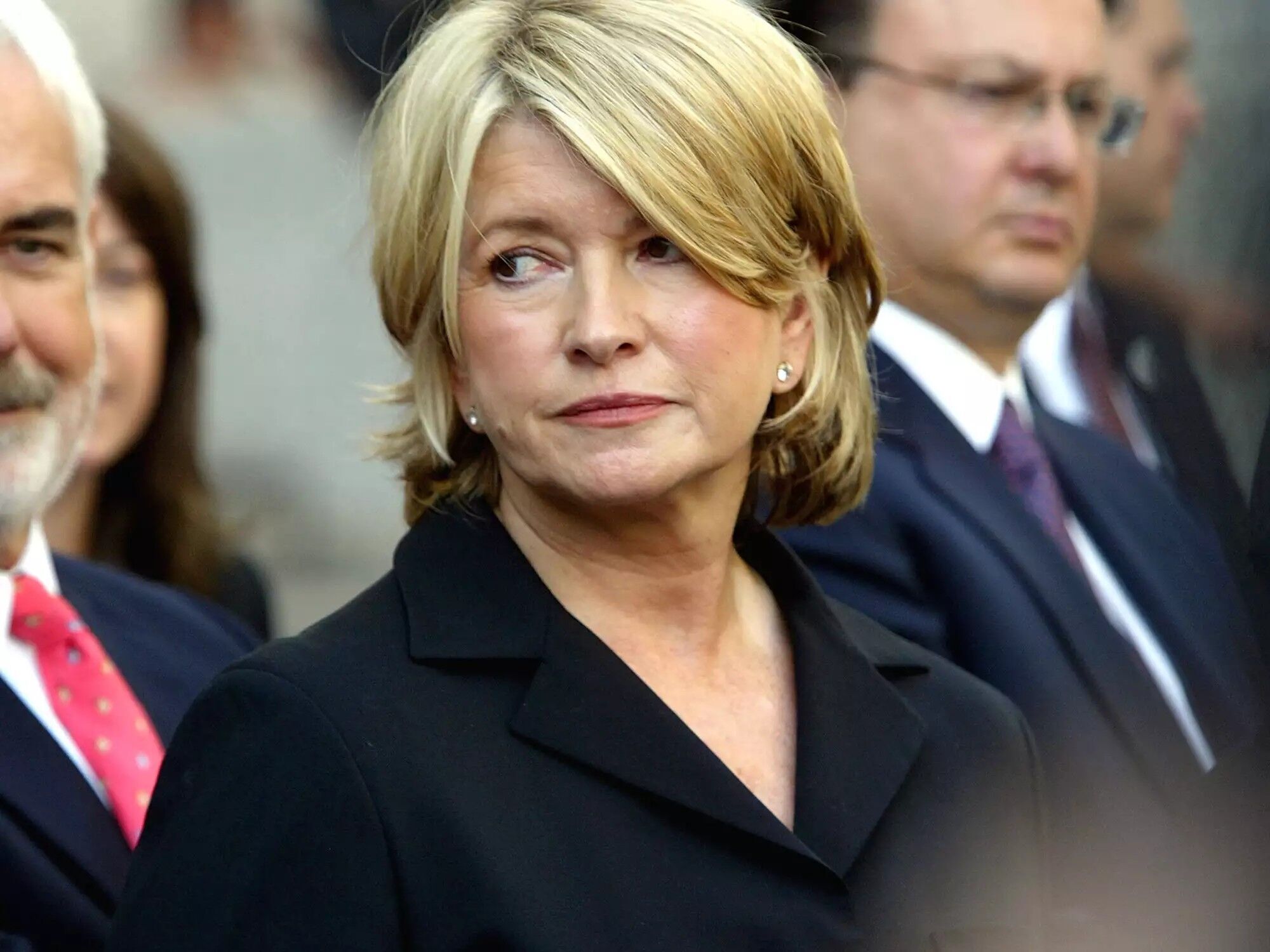 Stewart exiting court after the sentencing phase of her conviction in N.Y.C. in 2004.