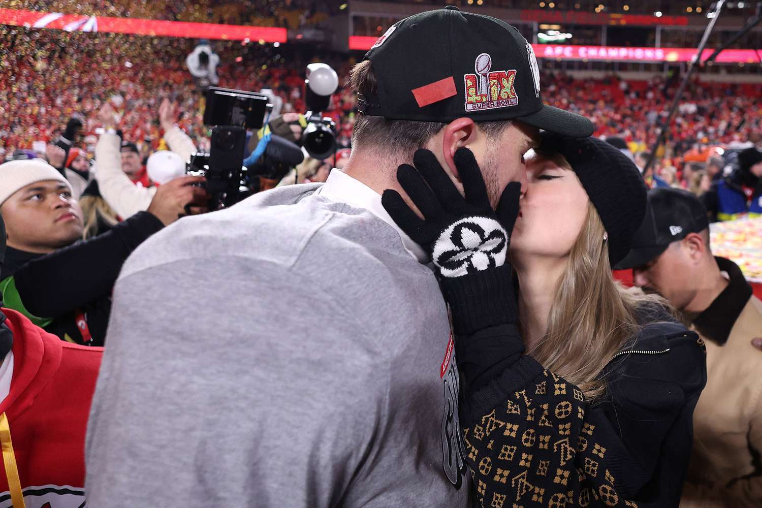 Travis Kelce and Taylor Swift in 2025