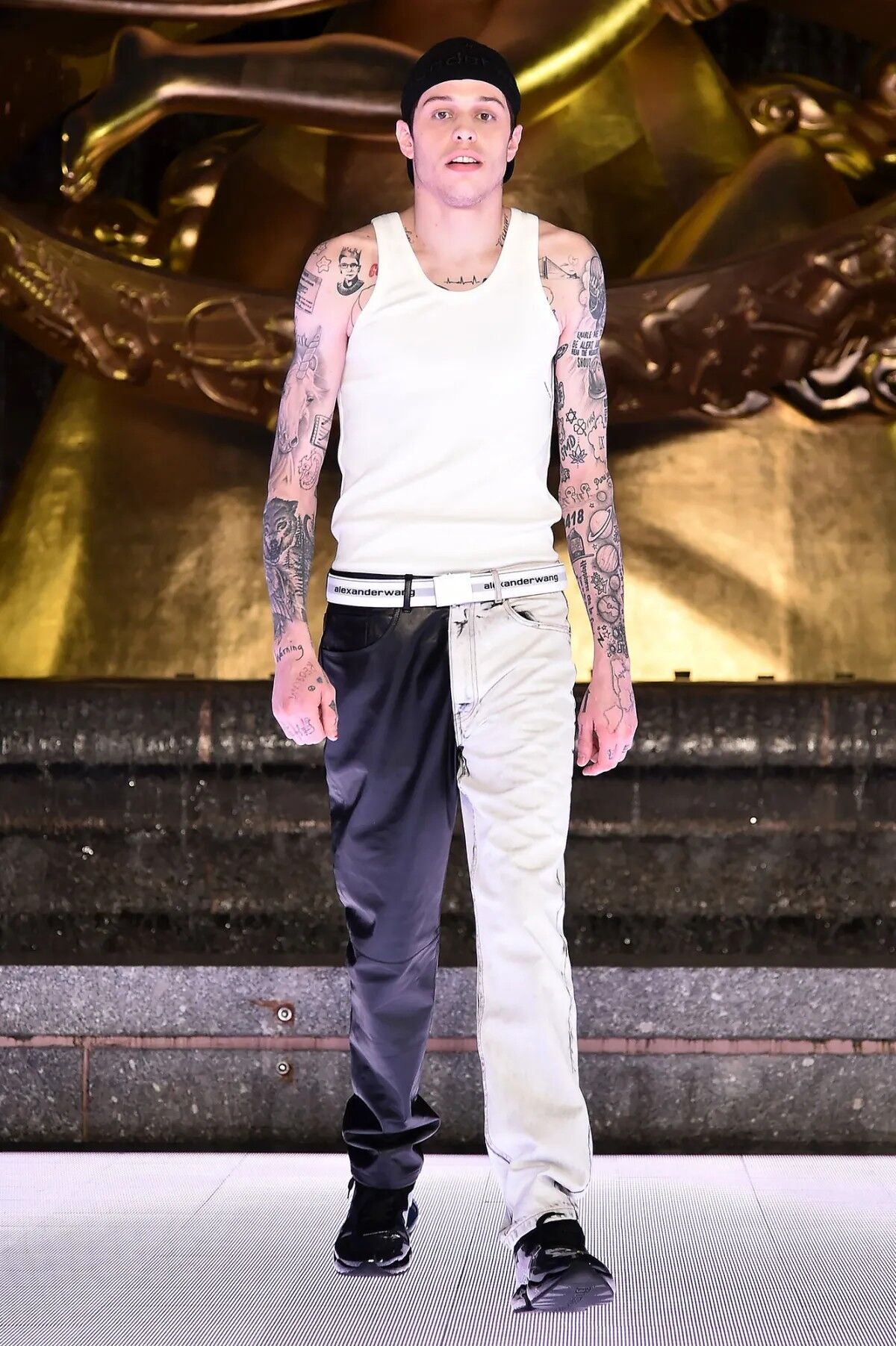 Pete Davidson walks the runway during the Alexander Wang Collection 1 fashion show at Rockefeller Center on May 31, 2019 in New York City.