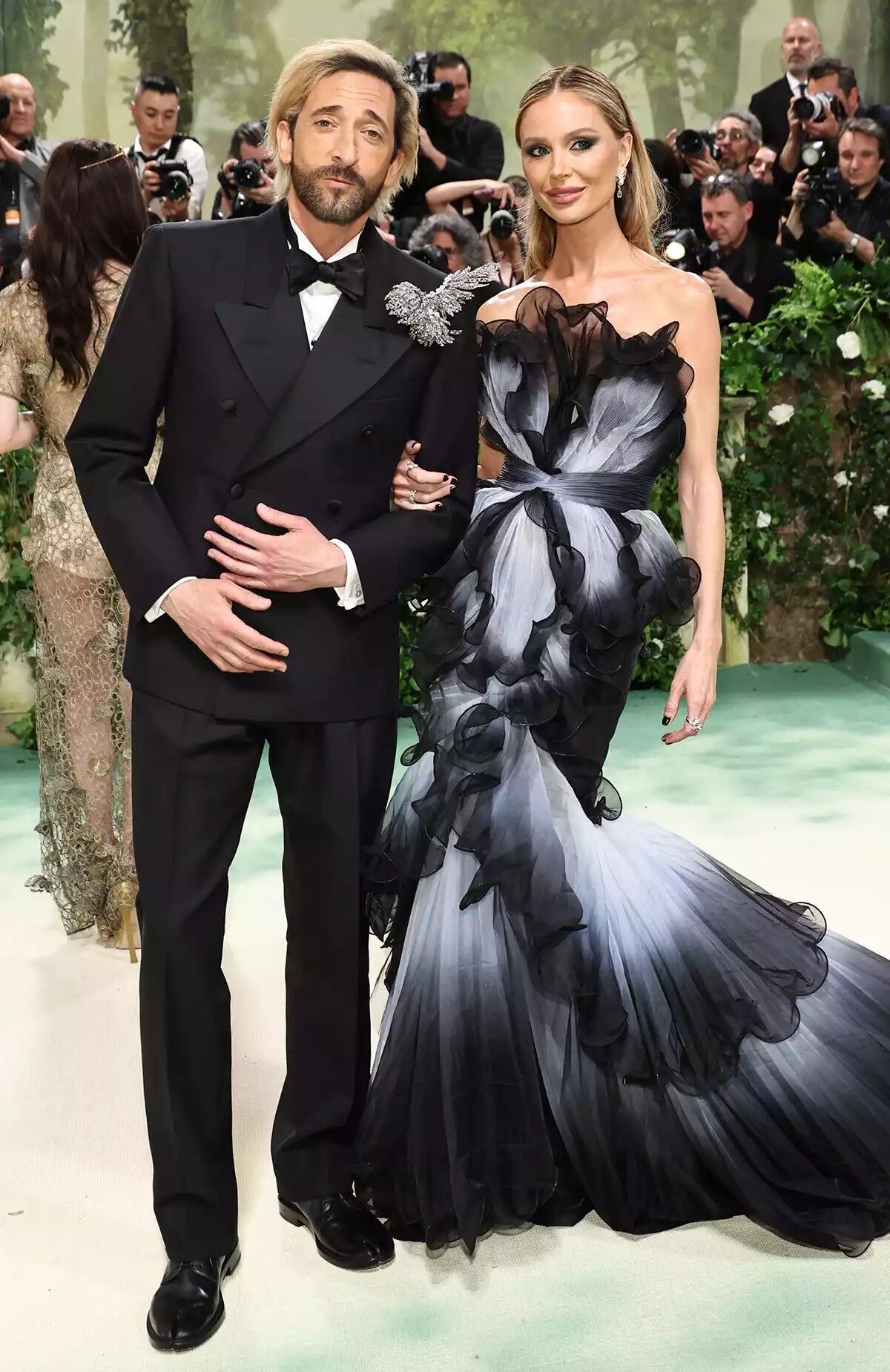 Adrien Brody and Georgina Chapman attend The 2024 Met Gala