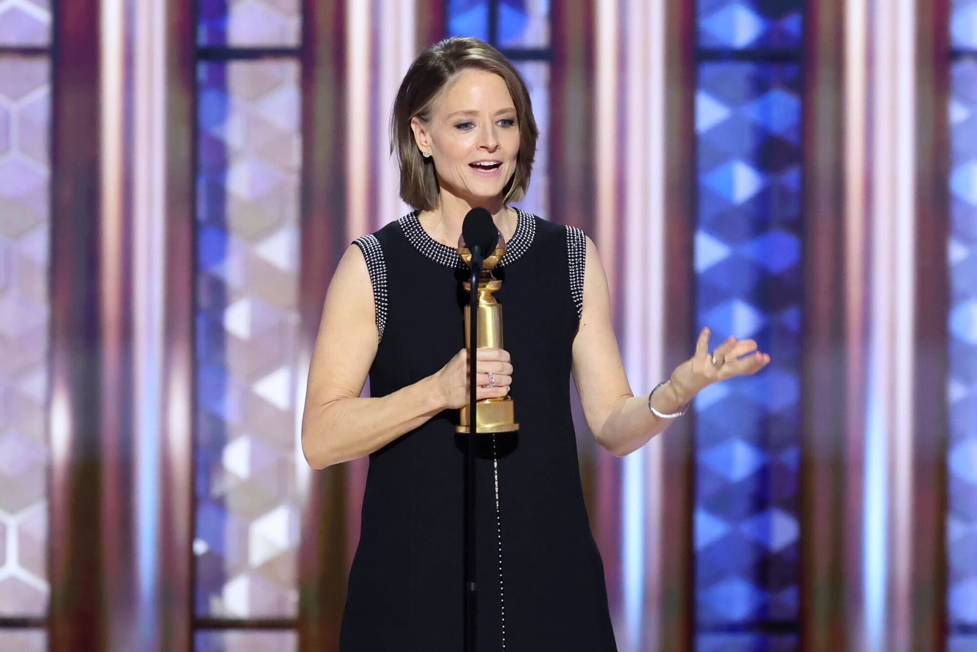 Jodie Foster at the 82nd Annual Golden Globe Awards on January 5, 2025.