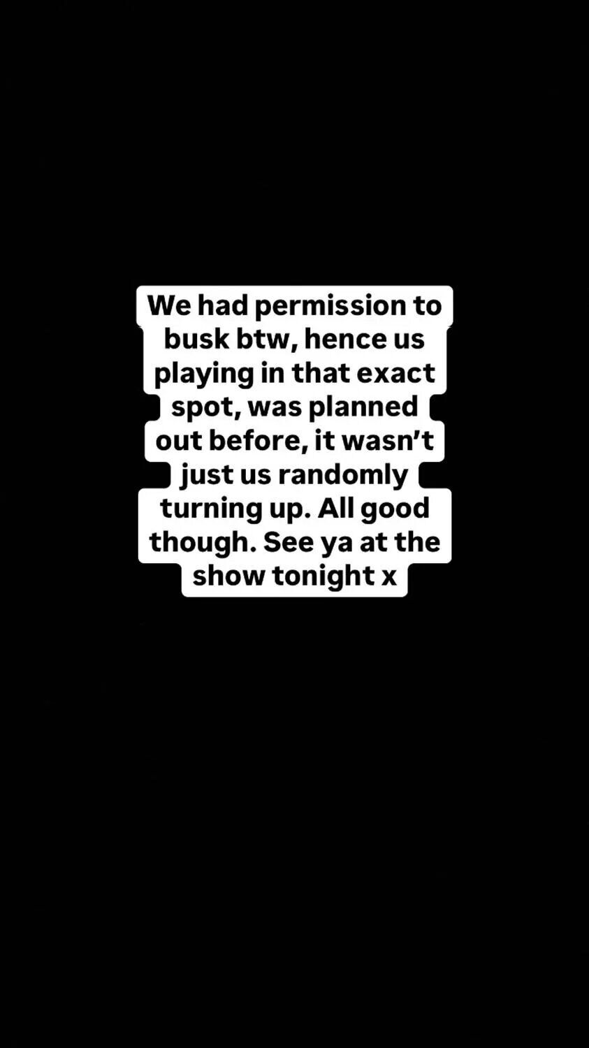 Ed Sheeran's Instagram Stories message