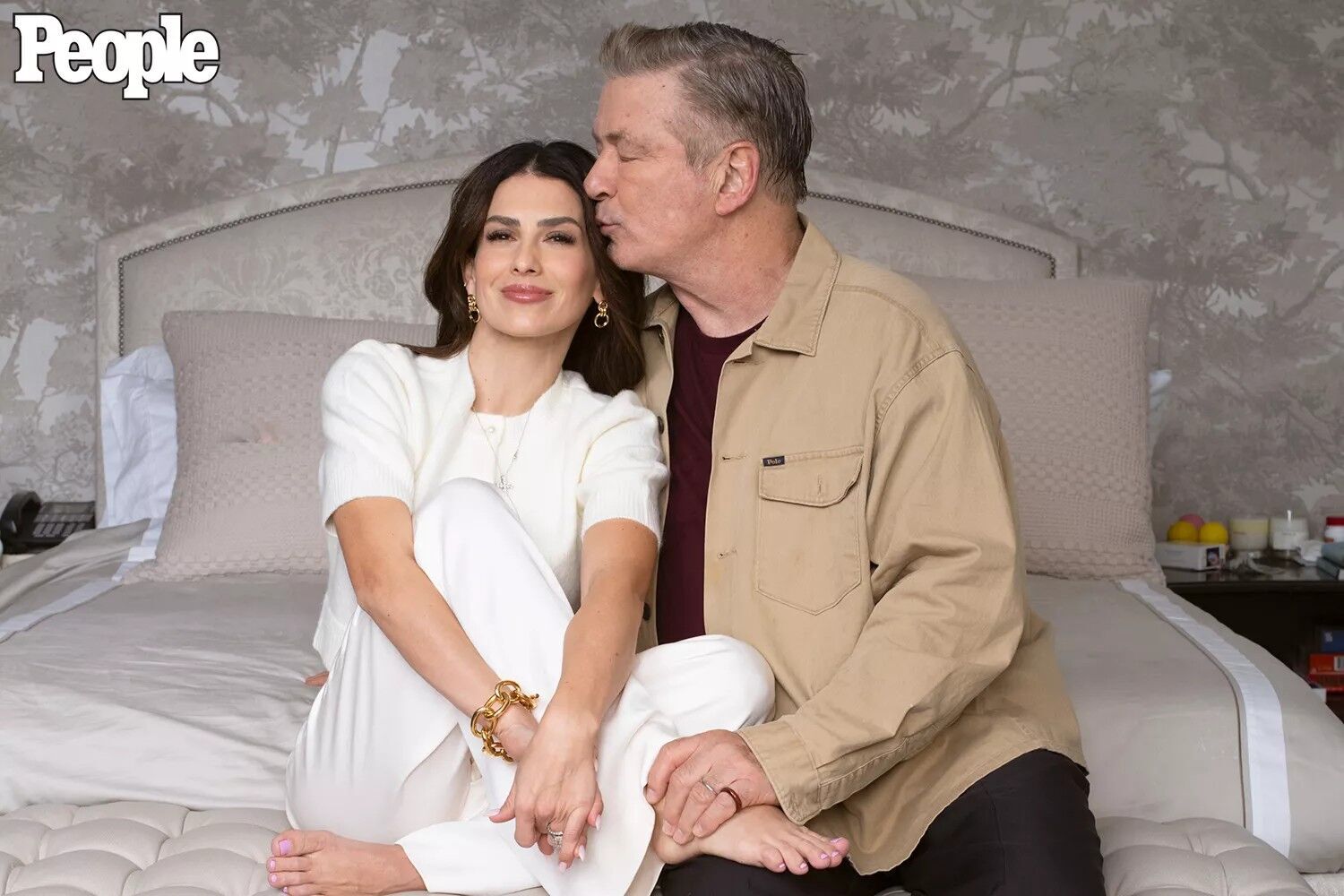 Alec and Hilaria Baldwin at home on Jan. 3.