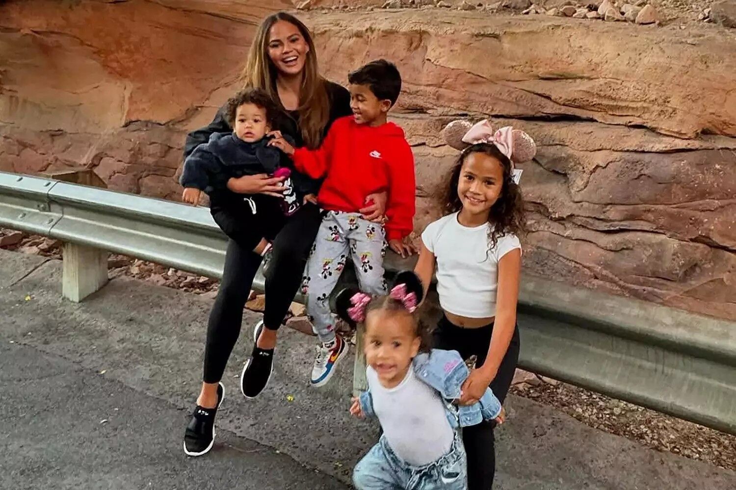 Chrissy Teigen and her four children Alexander, Miles, Esti, and Luna.