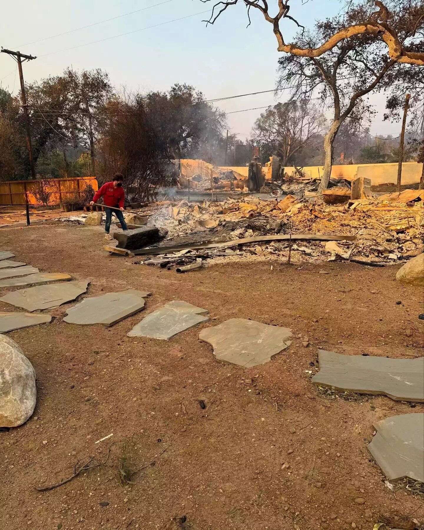 Taylor Goldsmith and Mandy Moore's home after the Los Angeles Altadena fire.