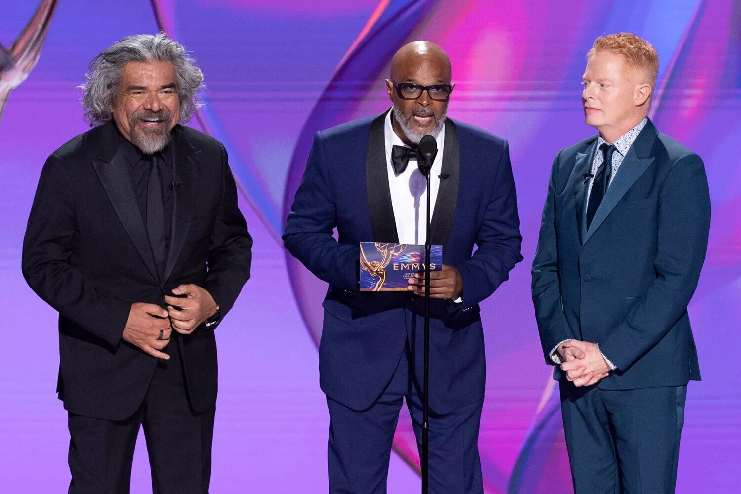 George Lopez, Damon Wayans, and Jesse Tyler Ferguson on Sept. 15, 2024 in Los Angeles.