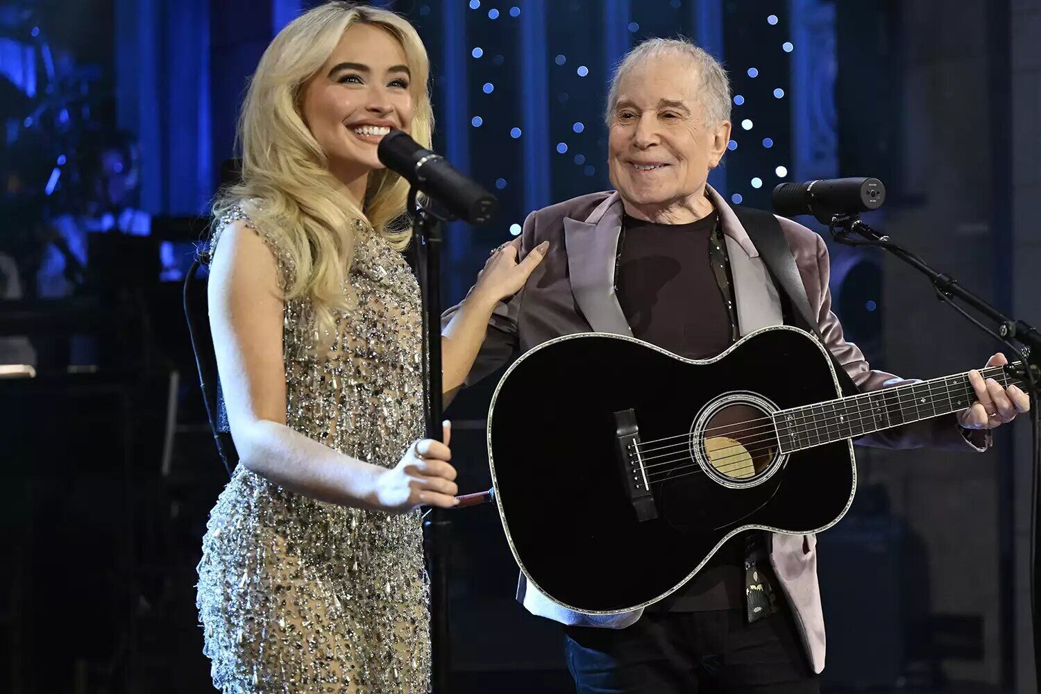 Sabrina Carpenter and Paul Simon.