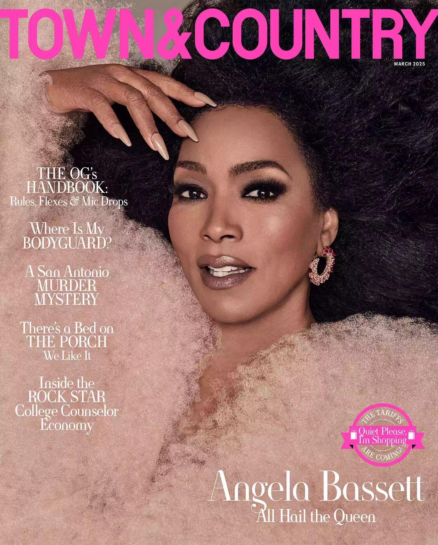 Angela Bassett on the cover of Town & Country's March 2025 issue