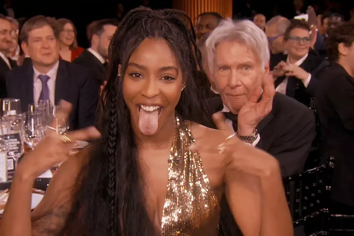 Harrison Ford Gets Playfully Scolded by Jessica Williams at the 2025 SAG Awards