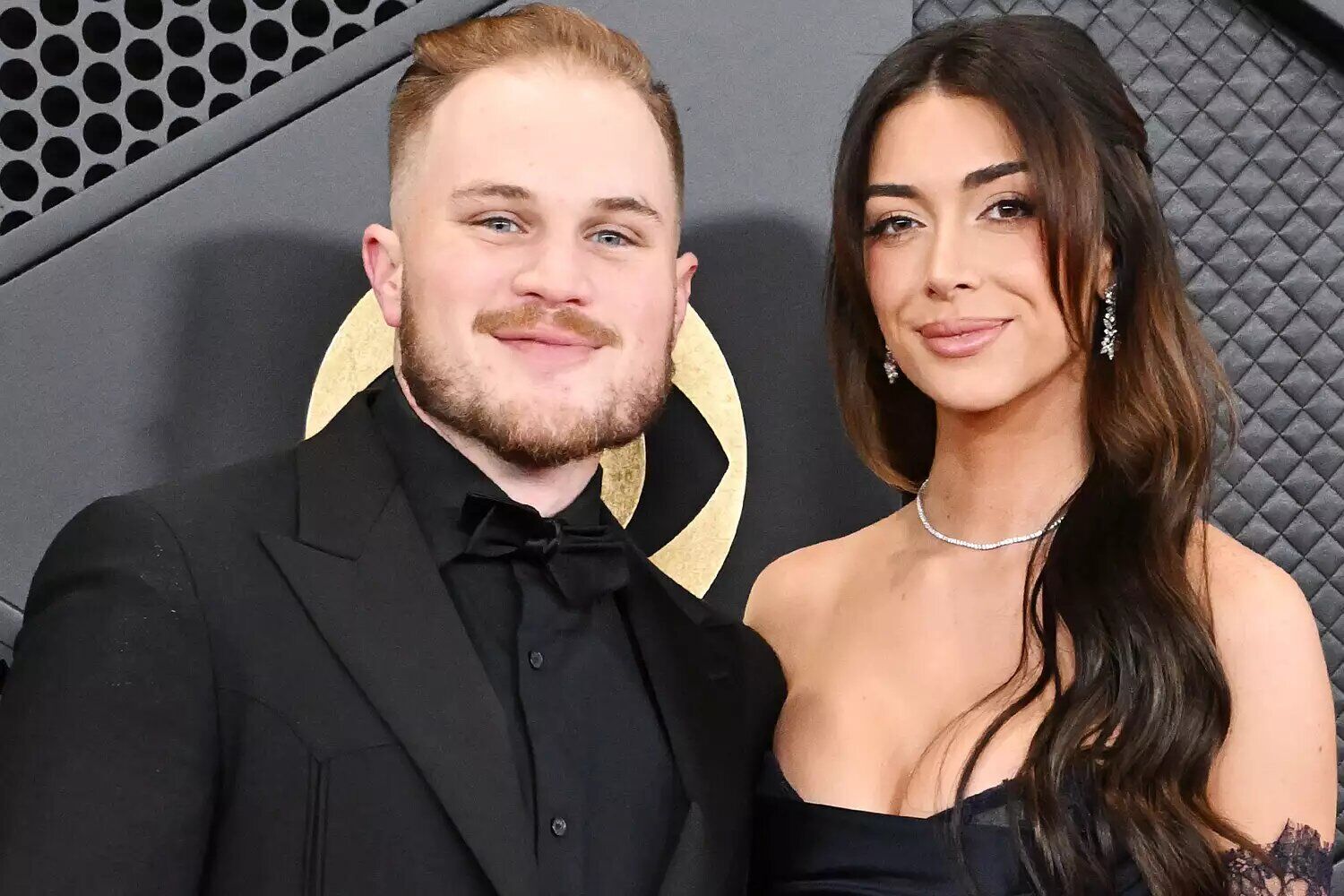 Zach Bryan and Brianna "Chickenfry" LaPaglia at the 66th Annual GRAMMY Awards.