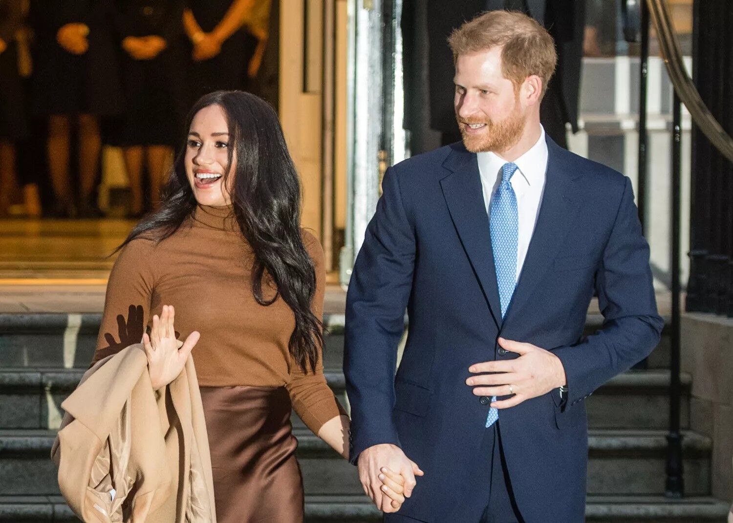 Meghan Markle and Prince Harry visit Canada House in London on Jan. 7, 2020.