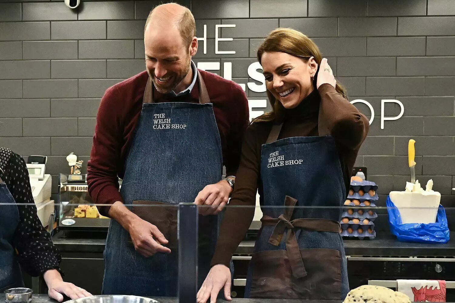 Prince William and Kate Middleton visit The Welsh Cake Shop in Pontypridd Market on Feb. 26