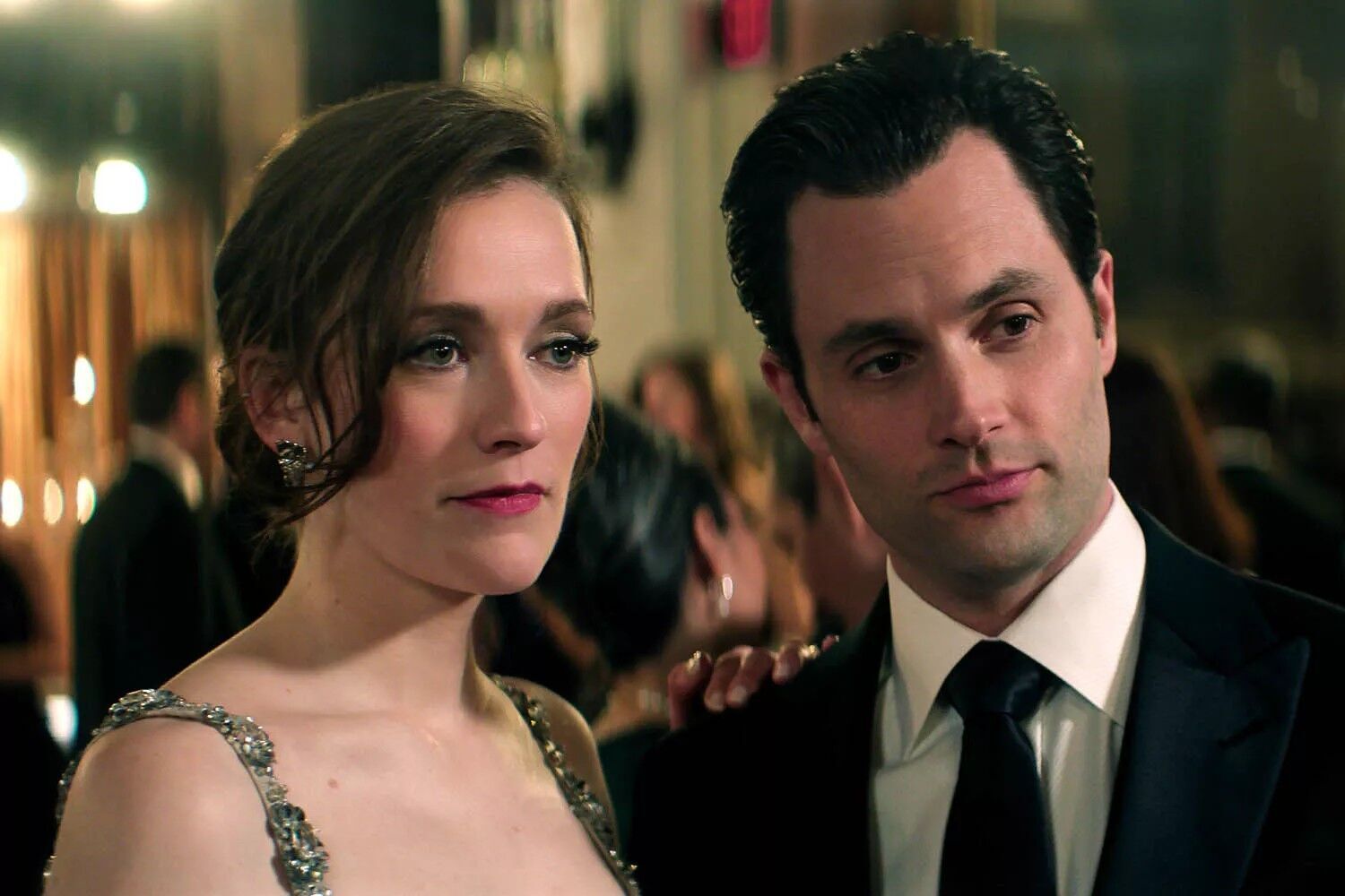 Kate Lockwood (Charlotte Ritchie) and Joe Goldberg (Penn Badgley) in "You" season 5.