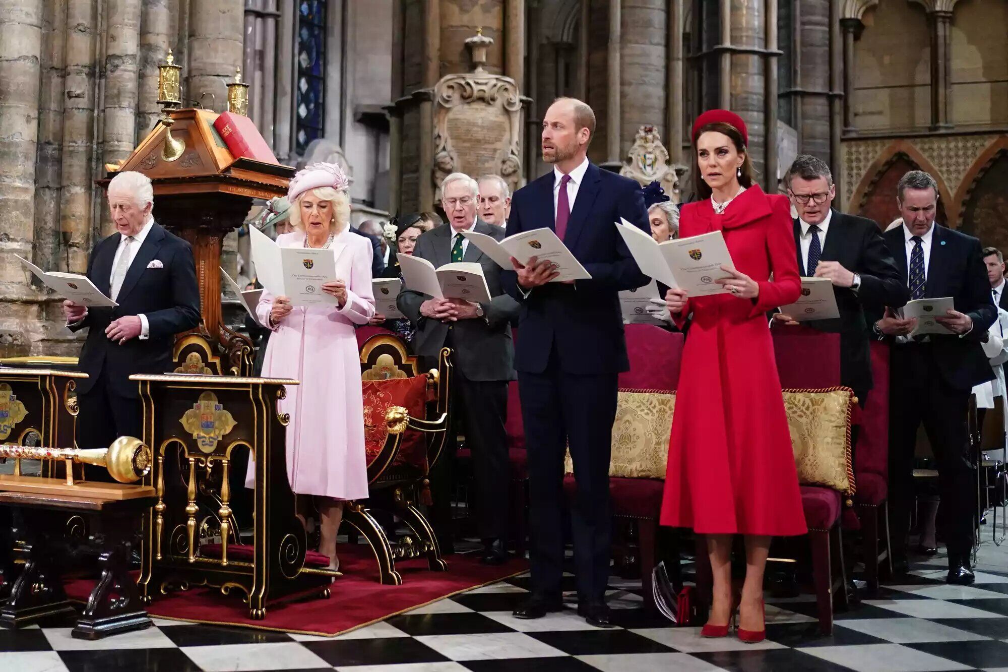 King Charles, Queen Camilla, Prince William and Kate Middleton at the Commonwealth Day Service of Celebration on March 10, 2025.