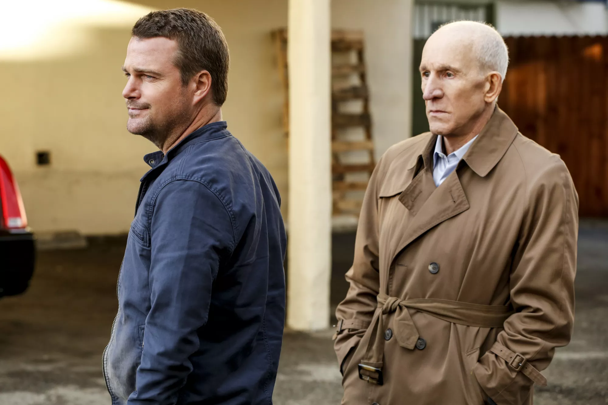 Chris O'Donnell (left) and Daniel J. Travanti (right) in 'NCIS: Los Angeles'.