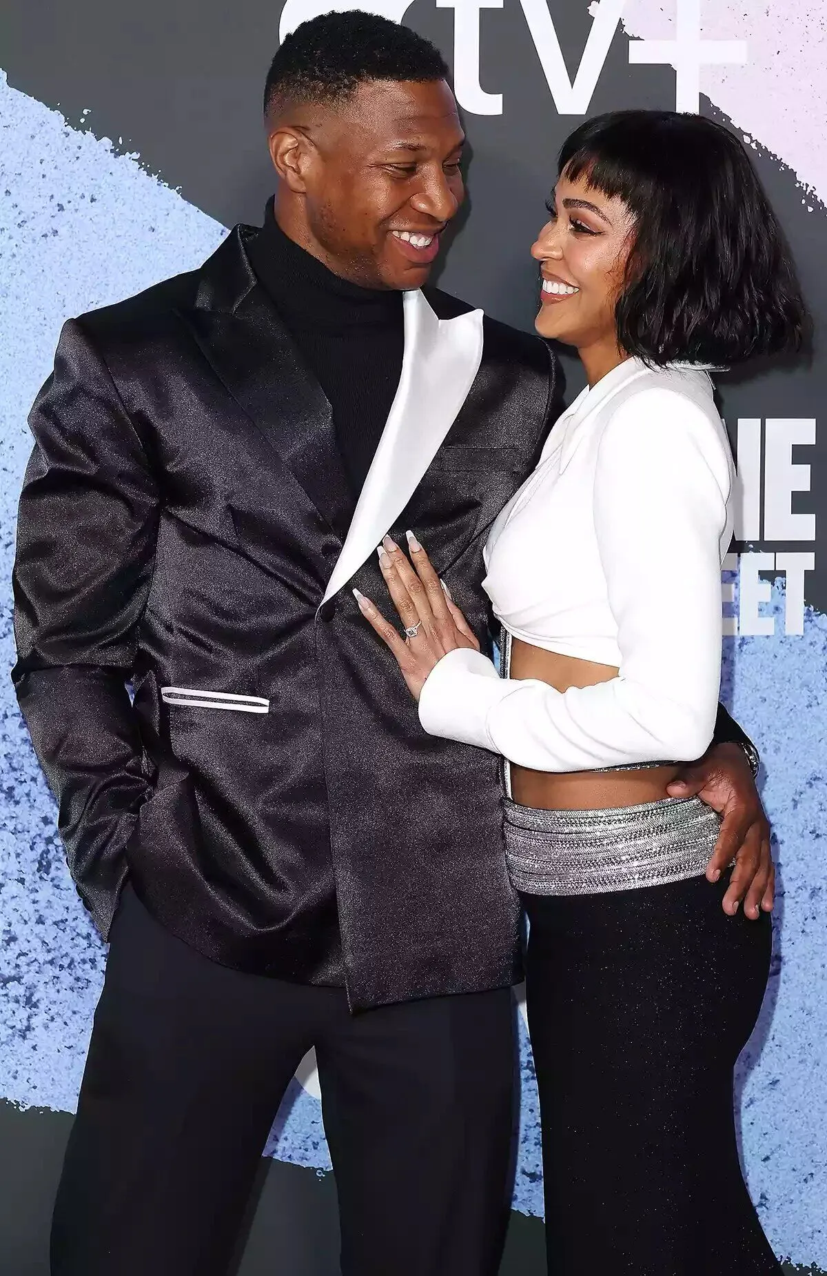 Jonathan Majors, Meagan Good at "Number One on the Call Sheet" Los Angeles Red Carpet