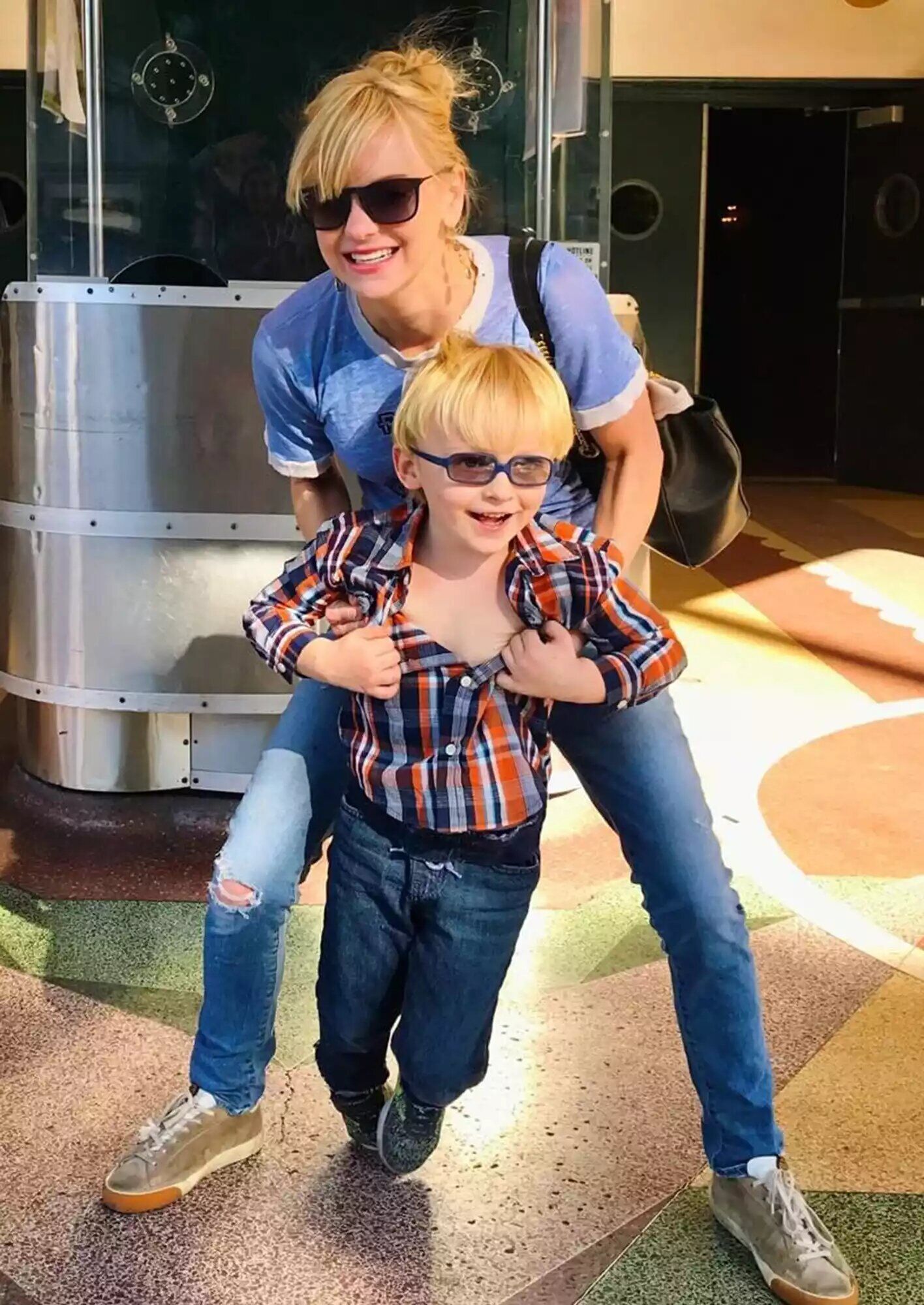 Anna Faris and her son Jack.