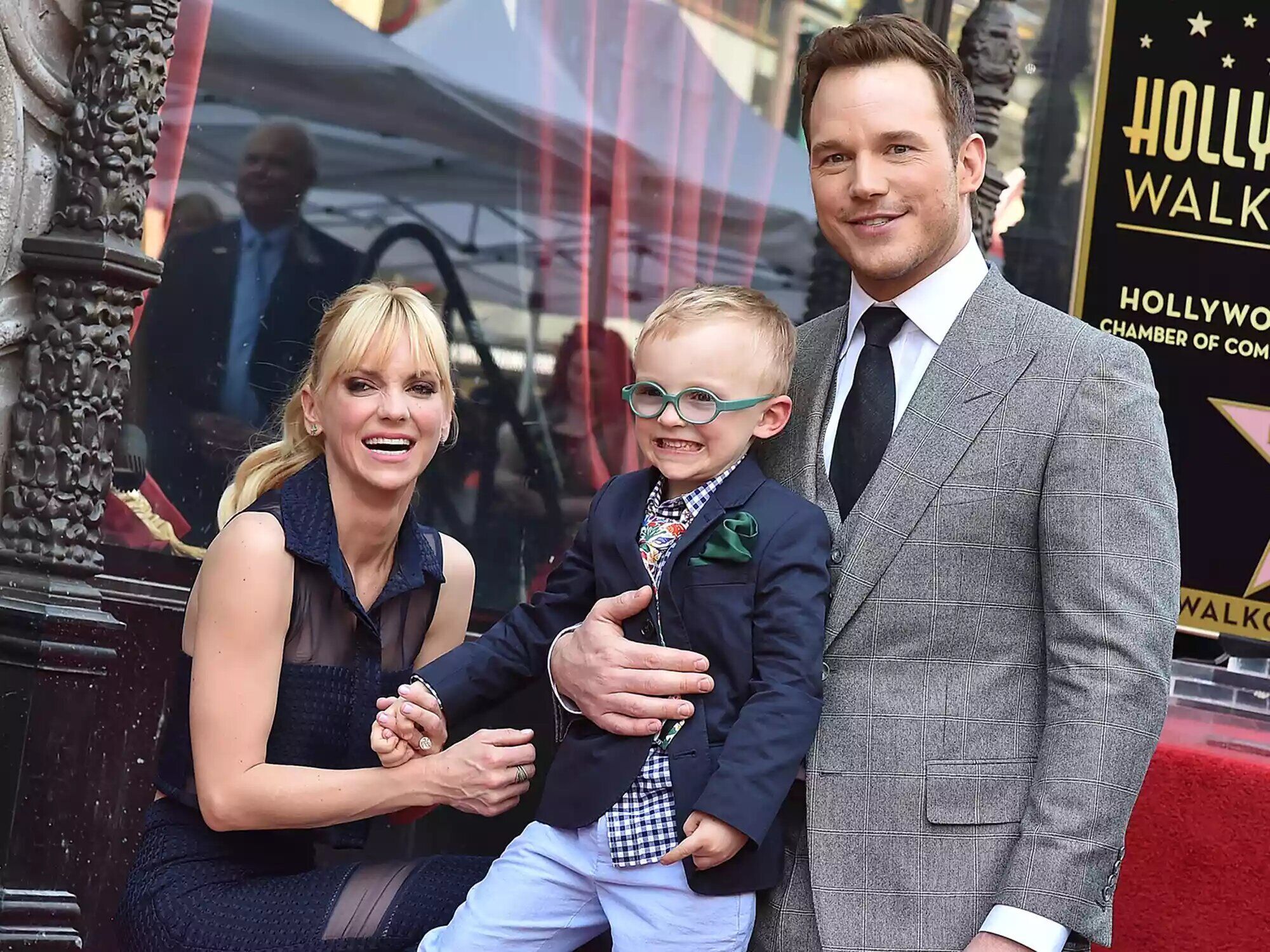 Chris Pratt, Anna Faris and their son Jack.