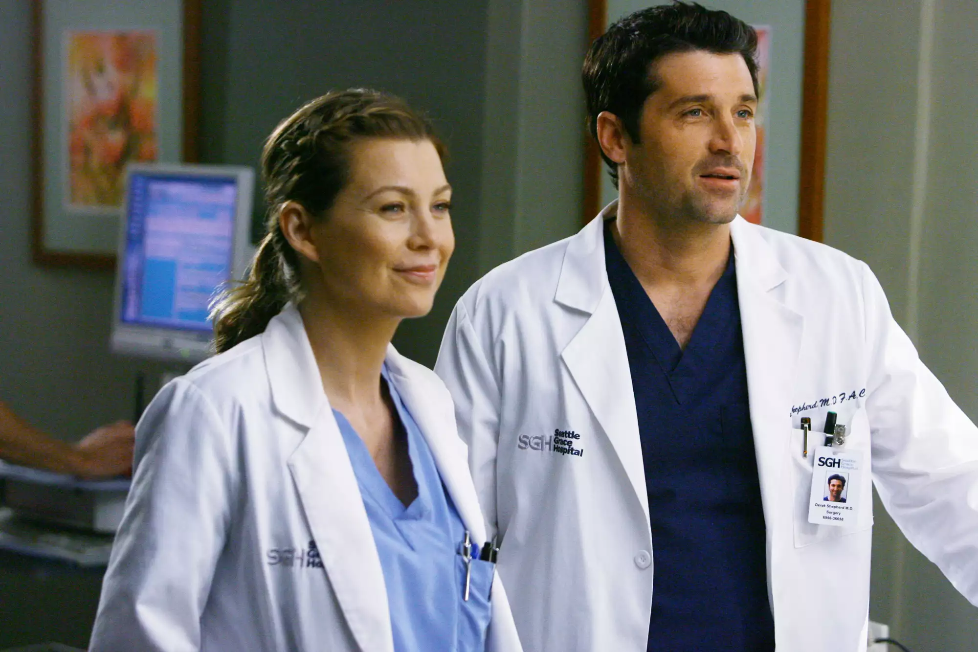 Patrick Dempsey and Ellen Pompeo in 'Grey's Anatomy' in 2005.