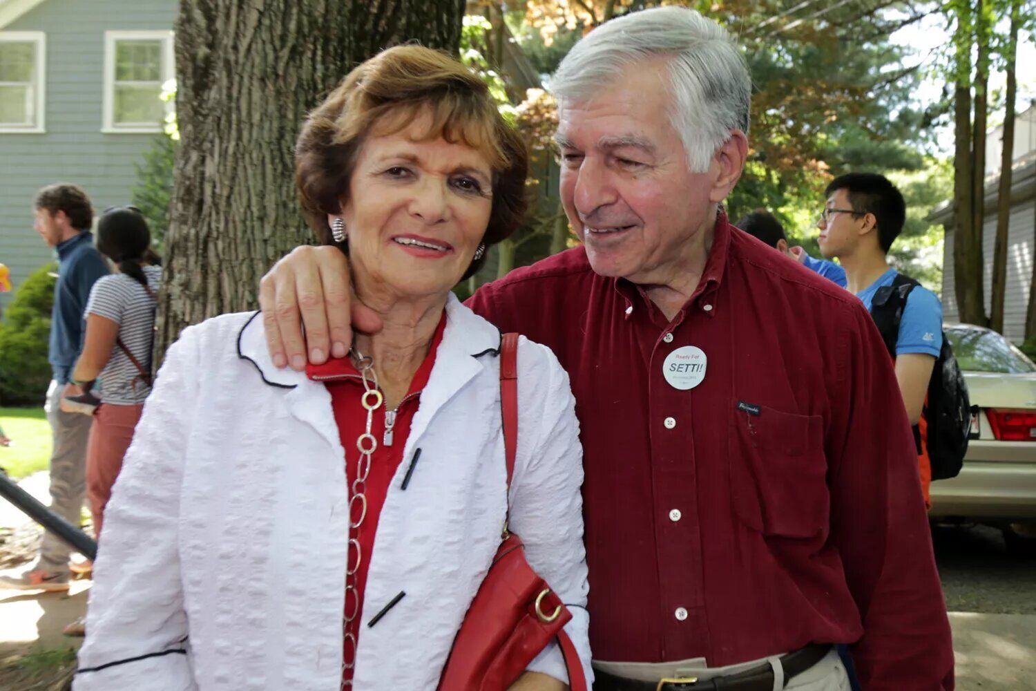 Kitty and Michael Dukakis at a political event in May 2017