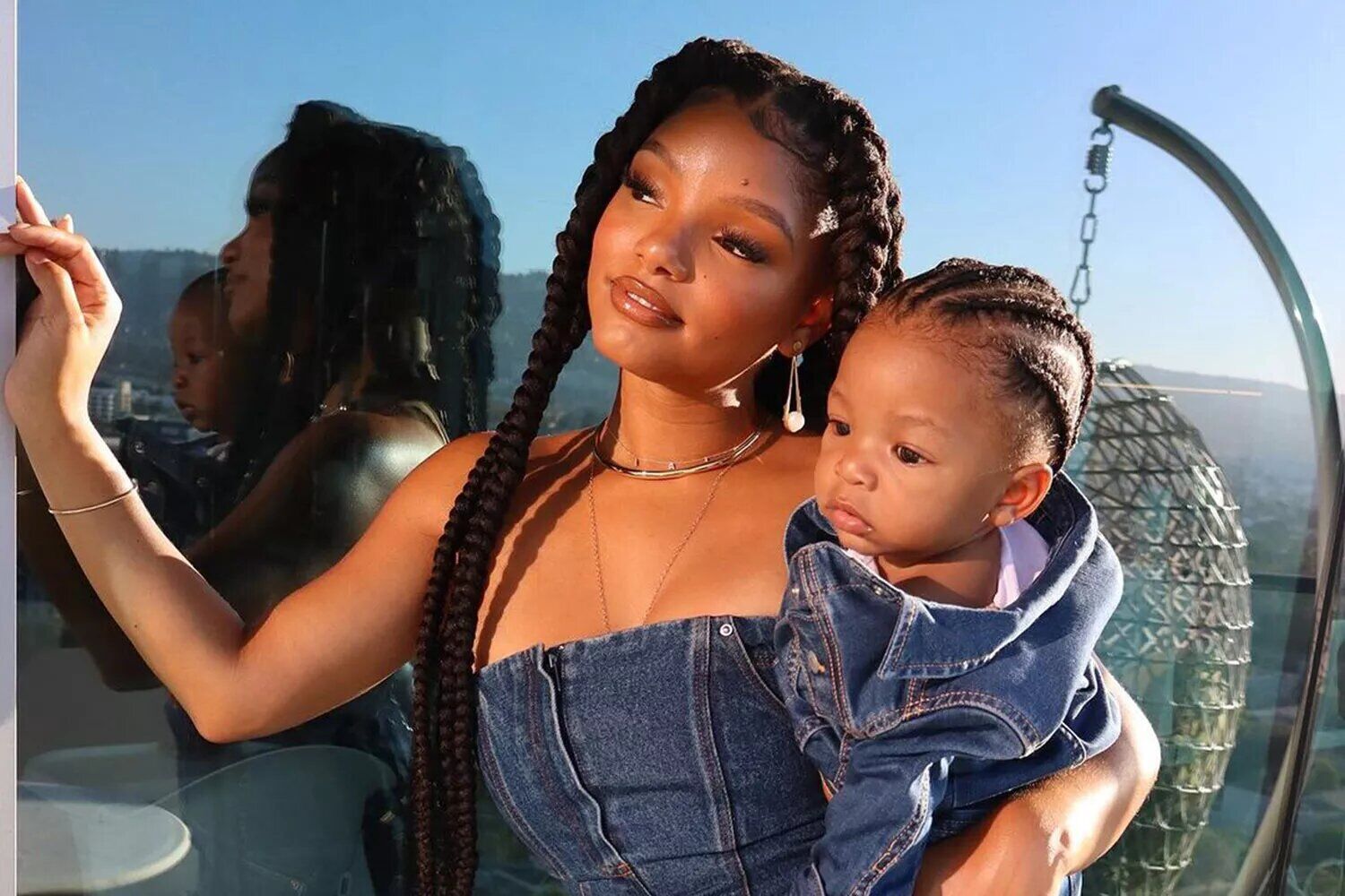 Halle Bailey and son Halo.