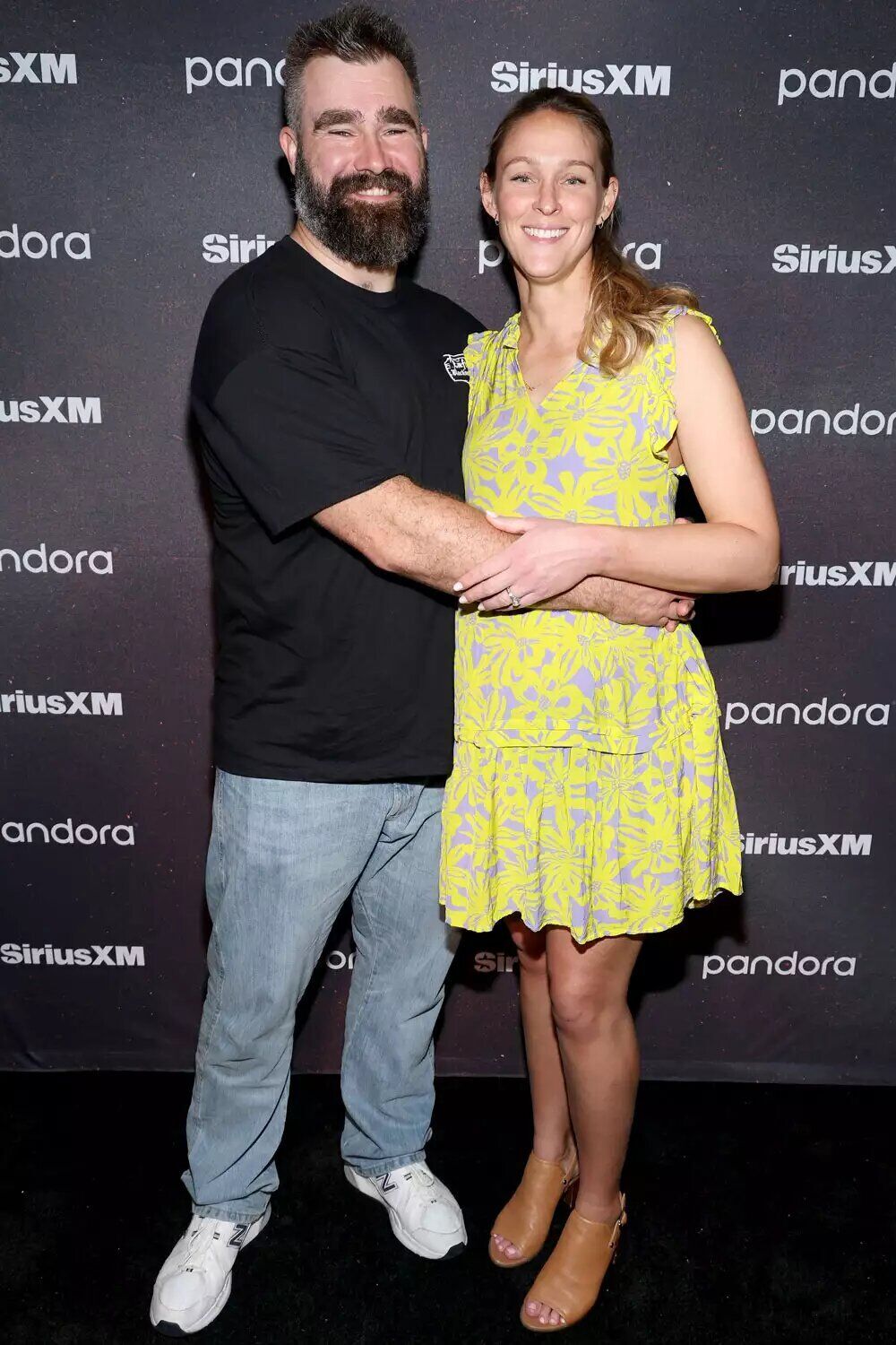 Jason Kelce and Kylie Kelce attend Chris Stapleton's Performance Live From The Fillmore New Orleans for SiriusXM and Pandora on February 06, 2025 in New Orleans, Louisiana.