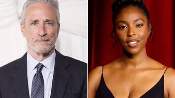 Jon Stewart and Jessica Williams
