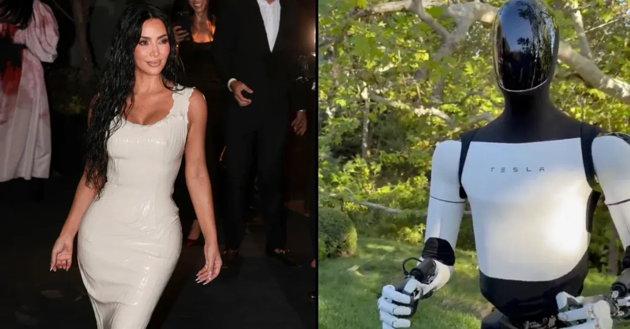 Kim Kardashian Poses with Tesla Robot in Striking Photos