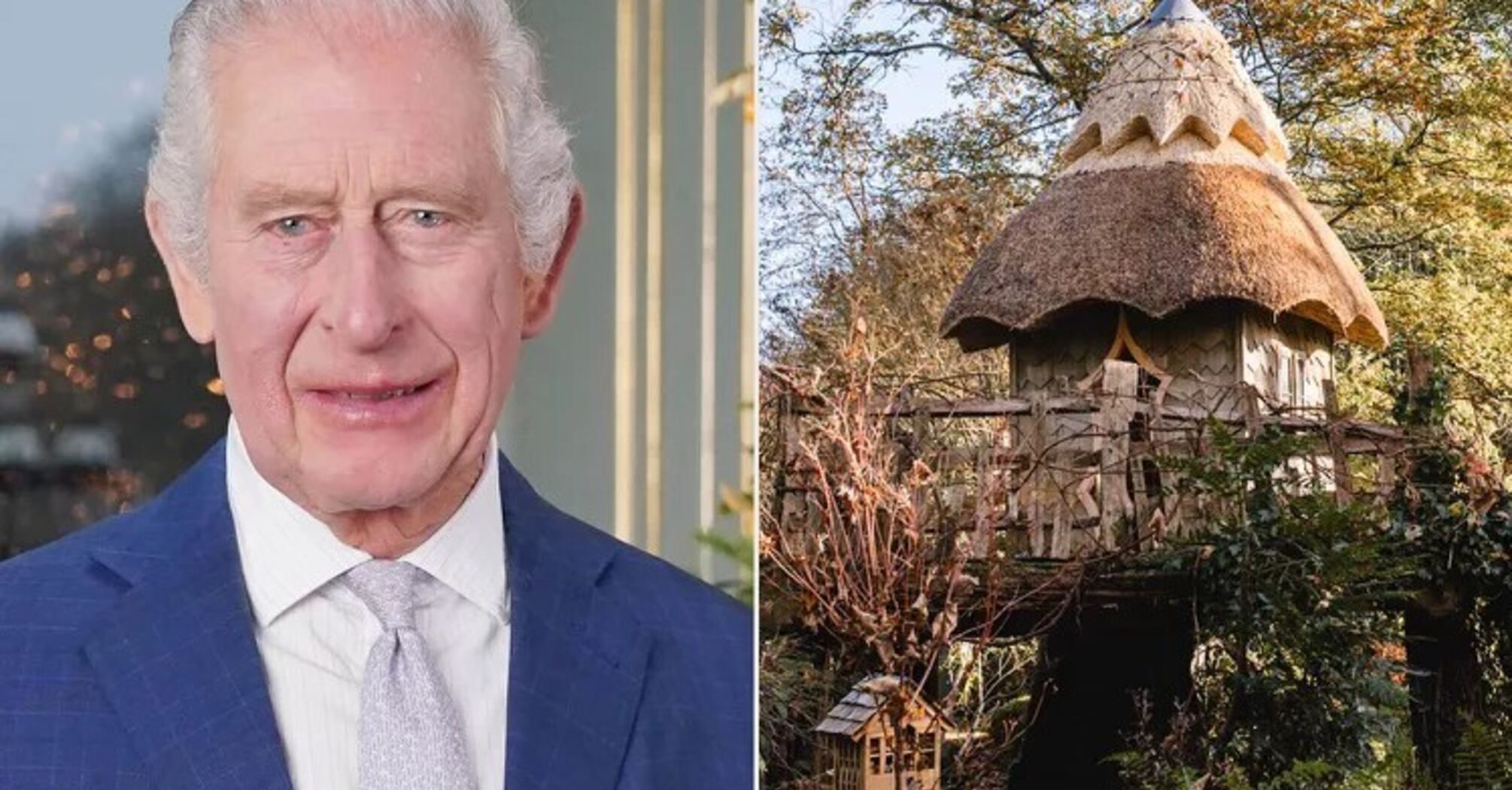 King Charles and the magnificent newly-renovated treehouse.