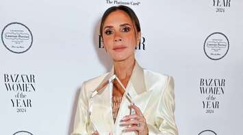 Victoria Beckham Attends Harper's Bazaar Women of the Year Awards with Daughter in Matching Silk Looks