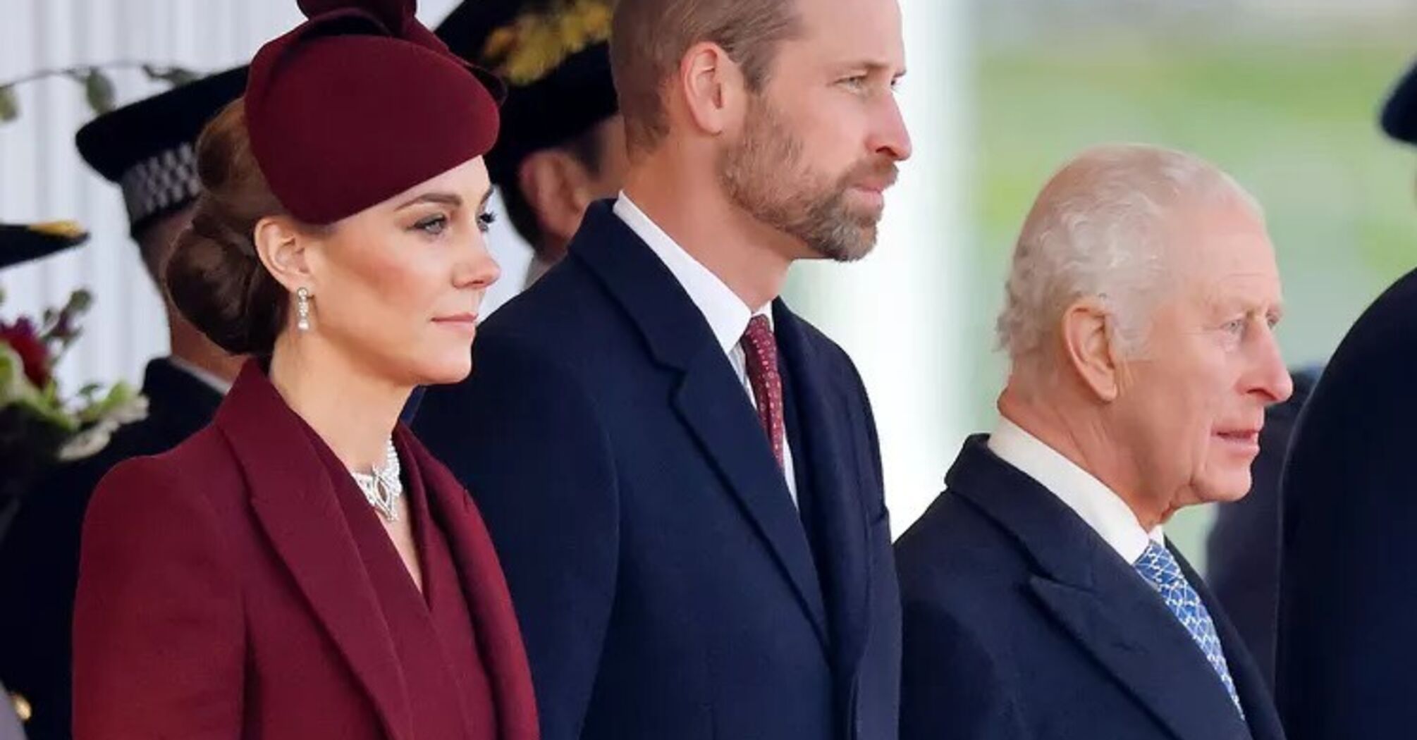 Kate Middleton, Prince William, and King Charles