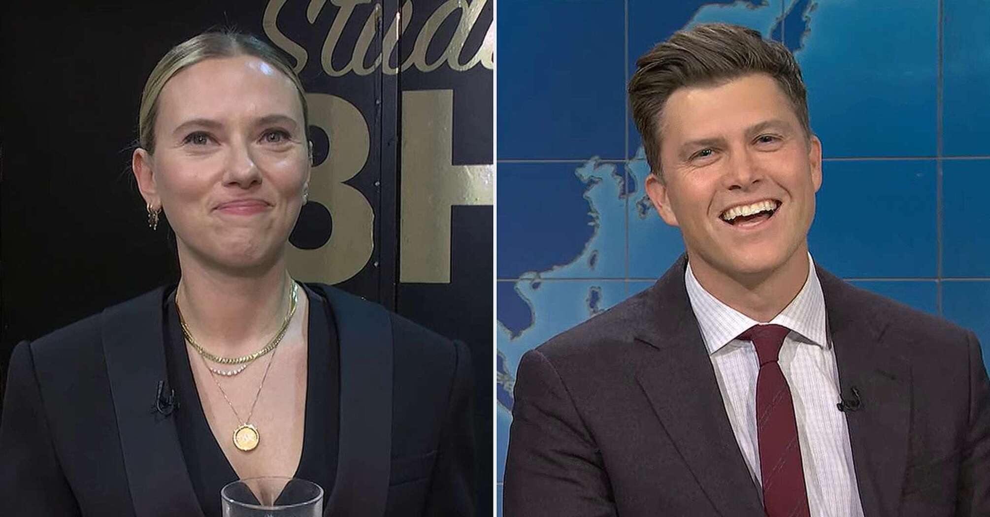 Scarlett Johansson Reacts to Colin Jost's NSFW Joke on SNL