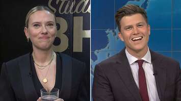 Scarlett Johansson Reacts to Colin Jost's NSFW Joke on SNL