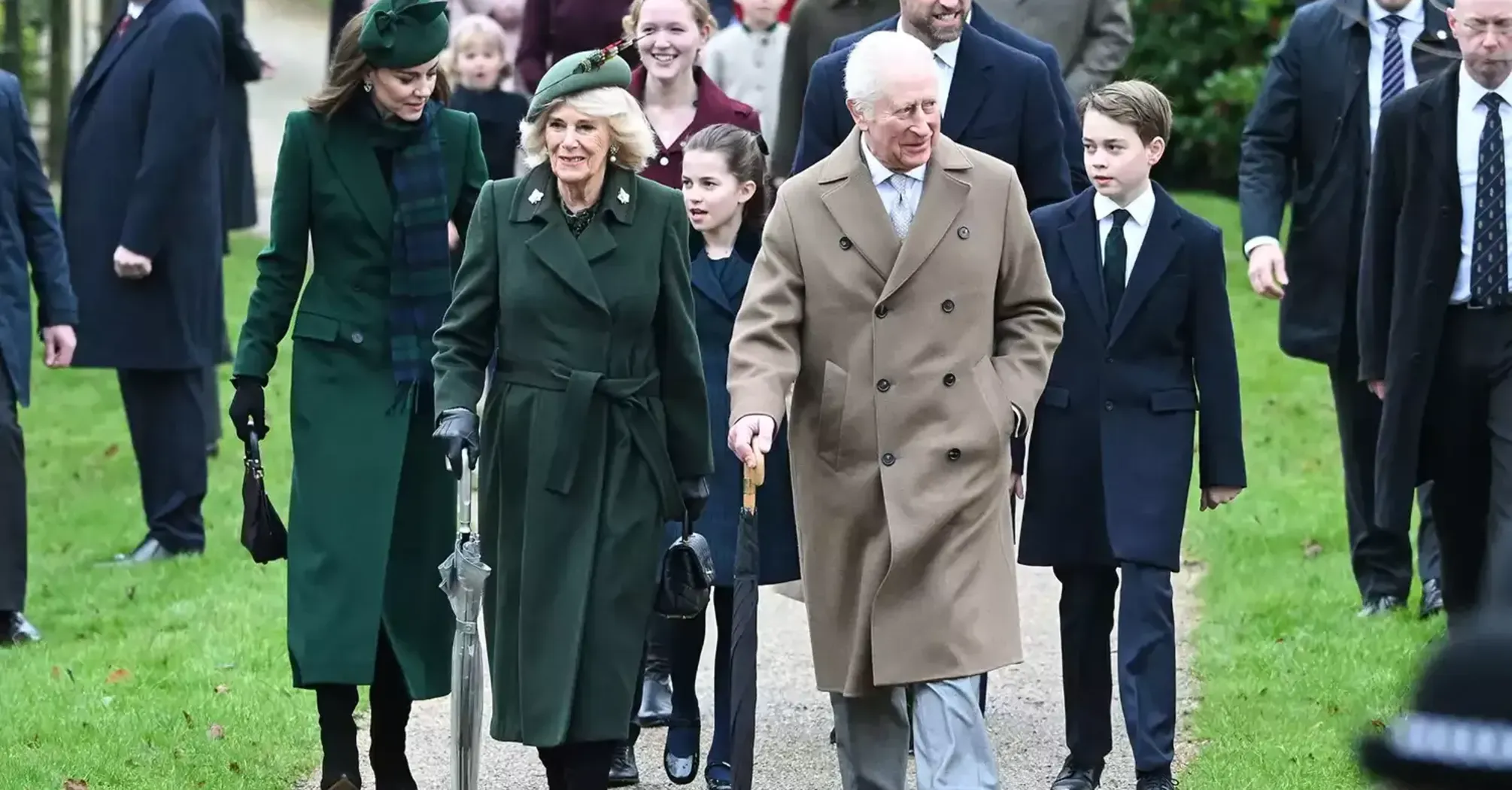 King Charles and Queen Camilla Lead Royal Family Christmas Walk