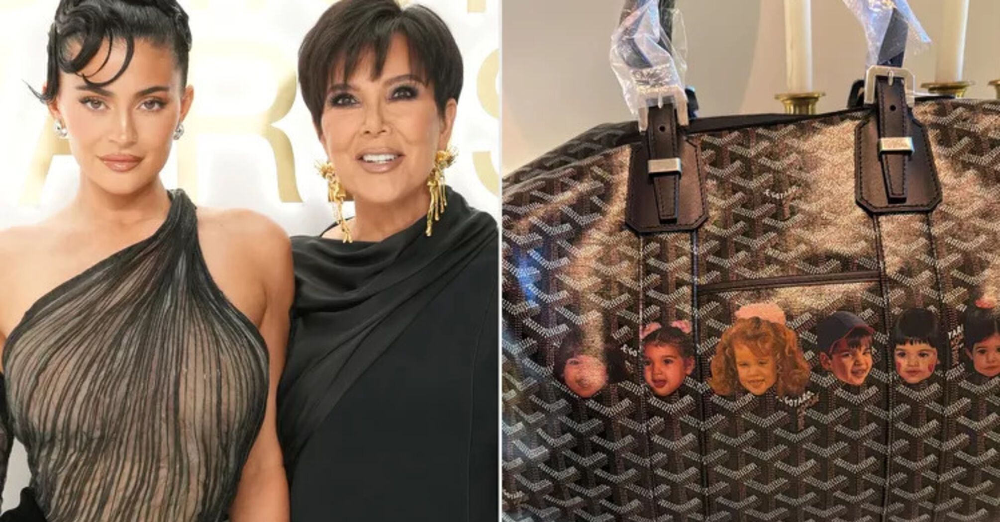 Kylie Jenner Gifts Mom Kris a $4K Goyard Duffle Bag Personalized with Childhood Paintings