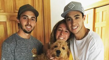 Johnny Gaudreau, Katie Gaudreau and Matthew Gaudreau