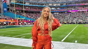 Brittany Mahomes Stuns in Red Patent Leather at Chiefs vs. Chargers Game
