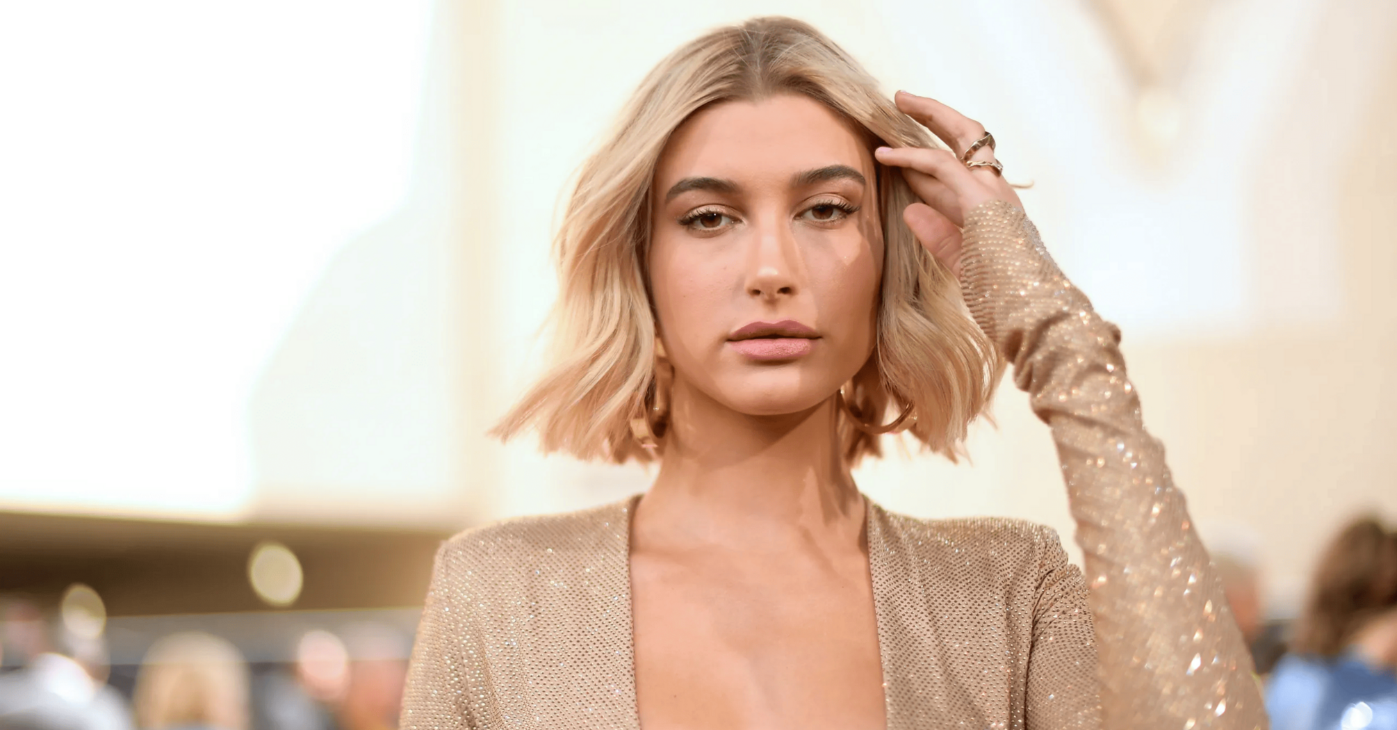 Hailey Bieber Exudes Business Chic in Red Velvet Outfit During Girls’ Night Out