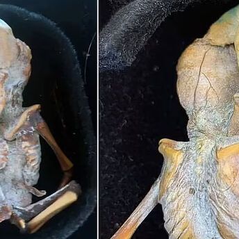 Mysterious "alien" with slanted eyes and elongated skull found in Colombia