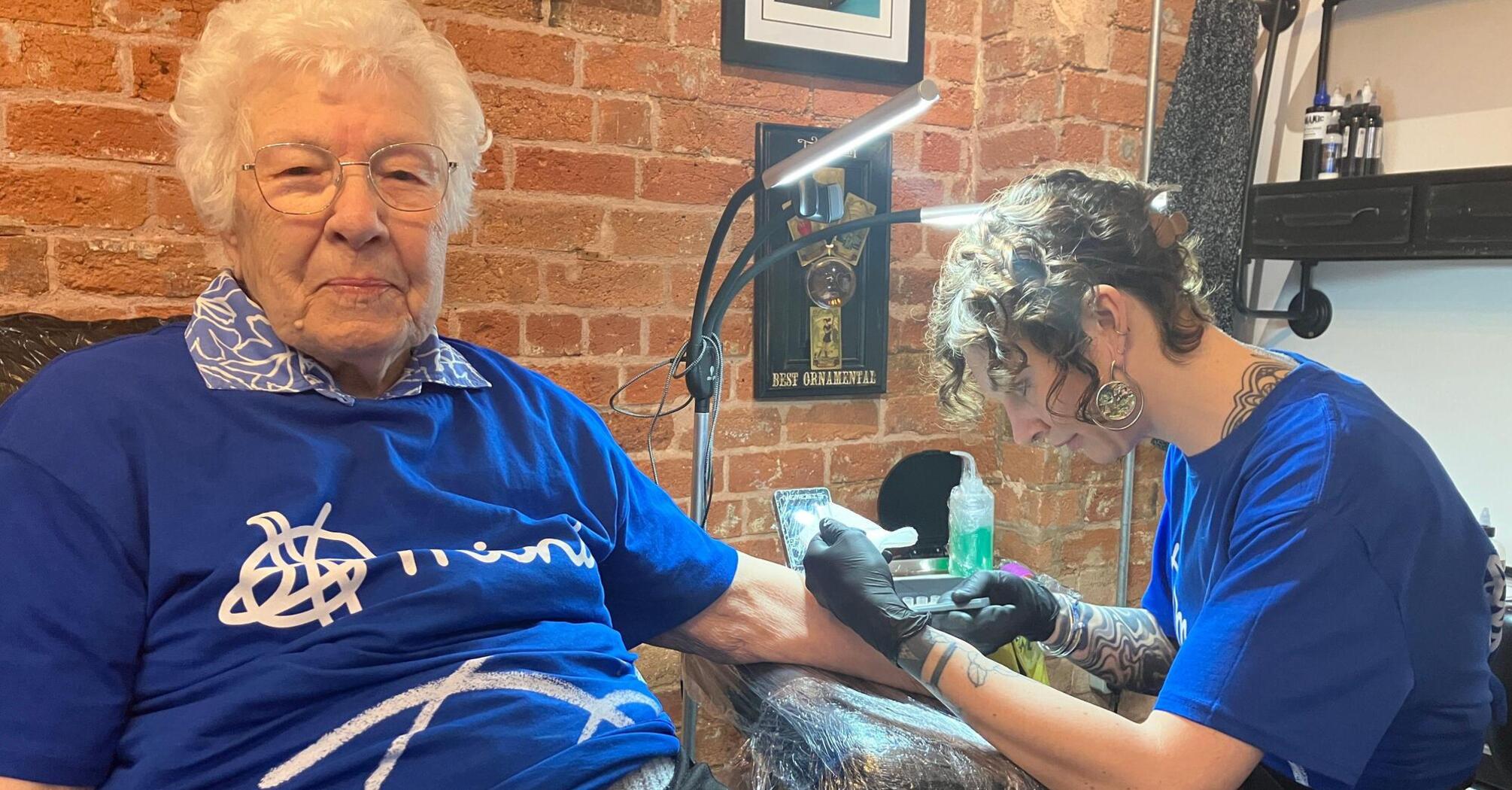 A 98-year-old grandmother got her first tattoo