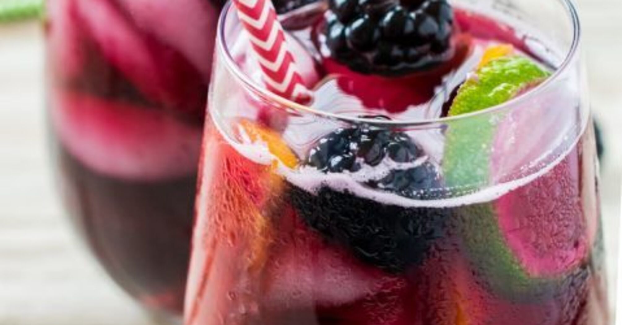 Blackberry, strawberry and passion fruit sangria