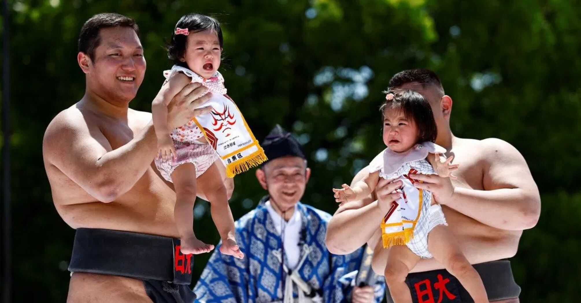 A festival where babies are made to cry took place in Japan