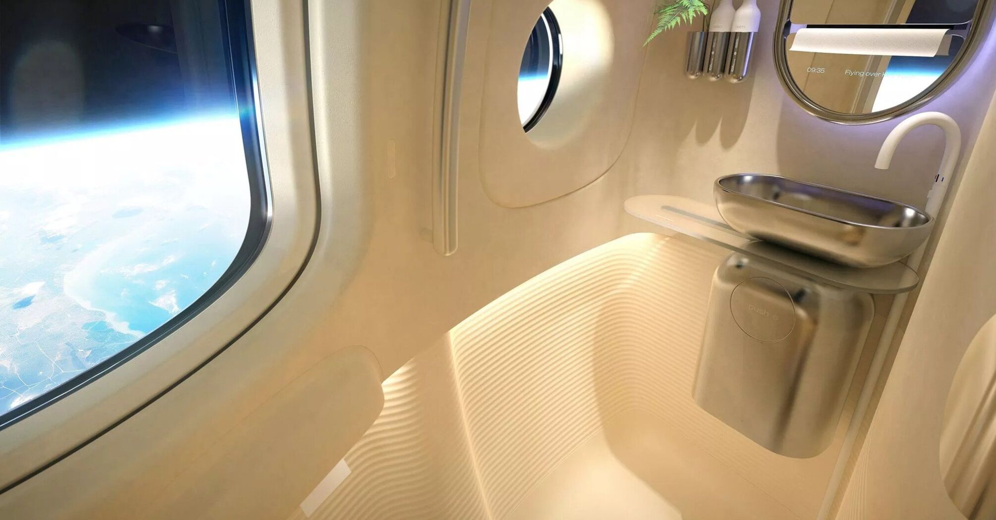 Florida-based firm shows a chic toilet on a spaceship