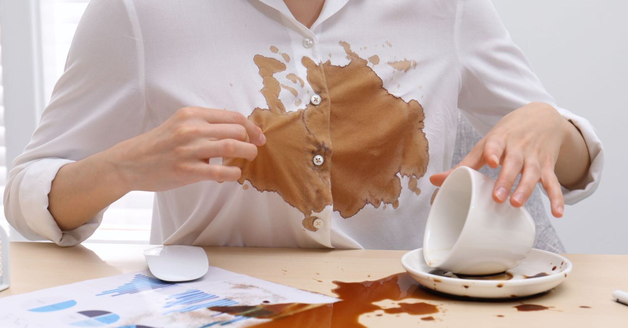 How to remove a coffee stain from white fabric