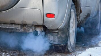 Blue smoke coming from the car