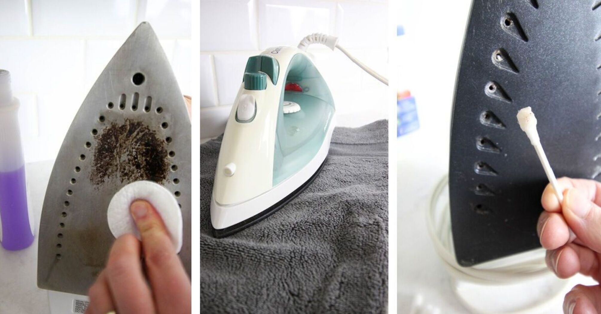 How to clean the iron from soot and scale