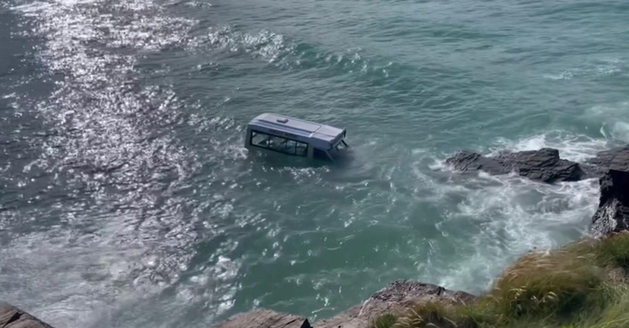 Ice cream van swept out to sea 