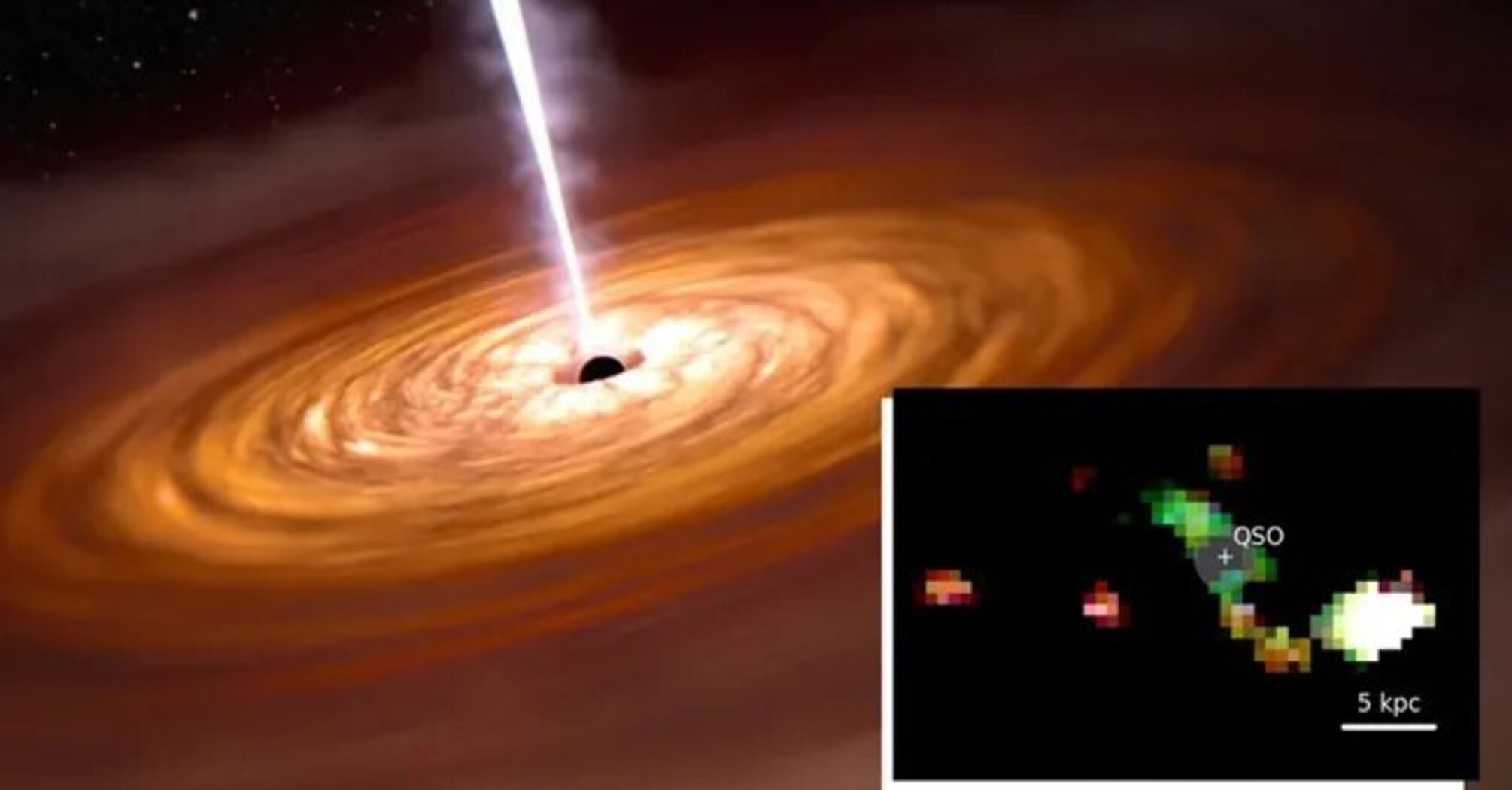 Ancient black hole dance with colliding galaxies