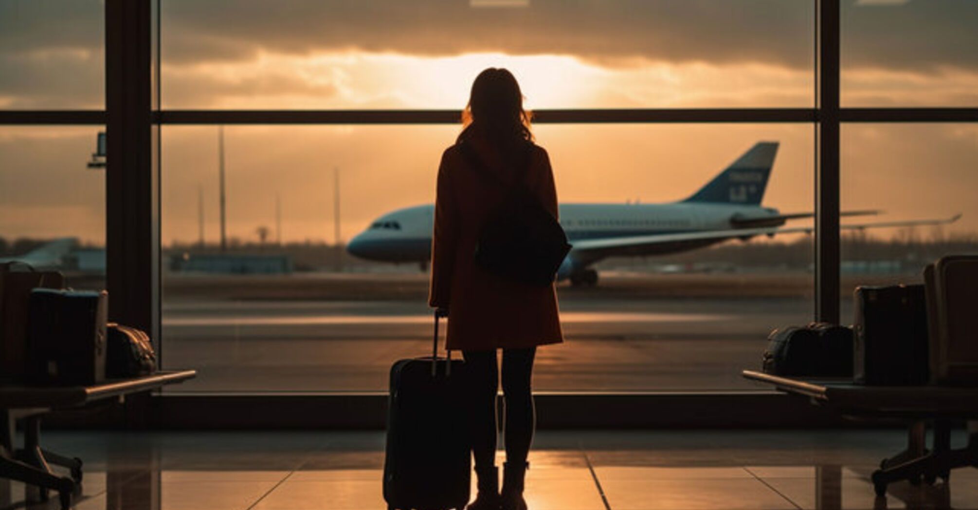 Woman in an airport